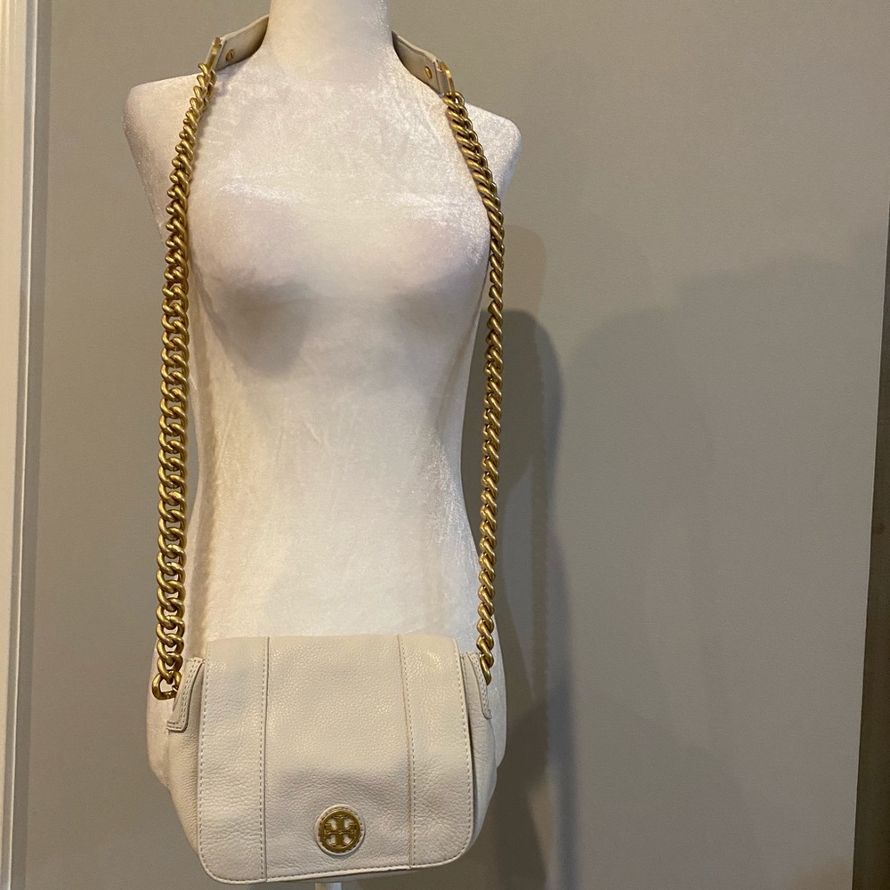 Tory Burch ivory crossbody bag with chain strap
